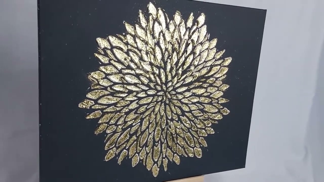DIY ART🎨 Stencil technique on raised canvas paintings
