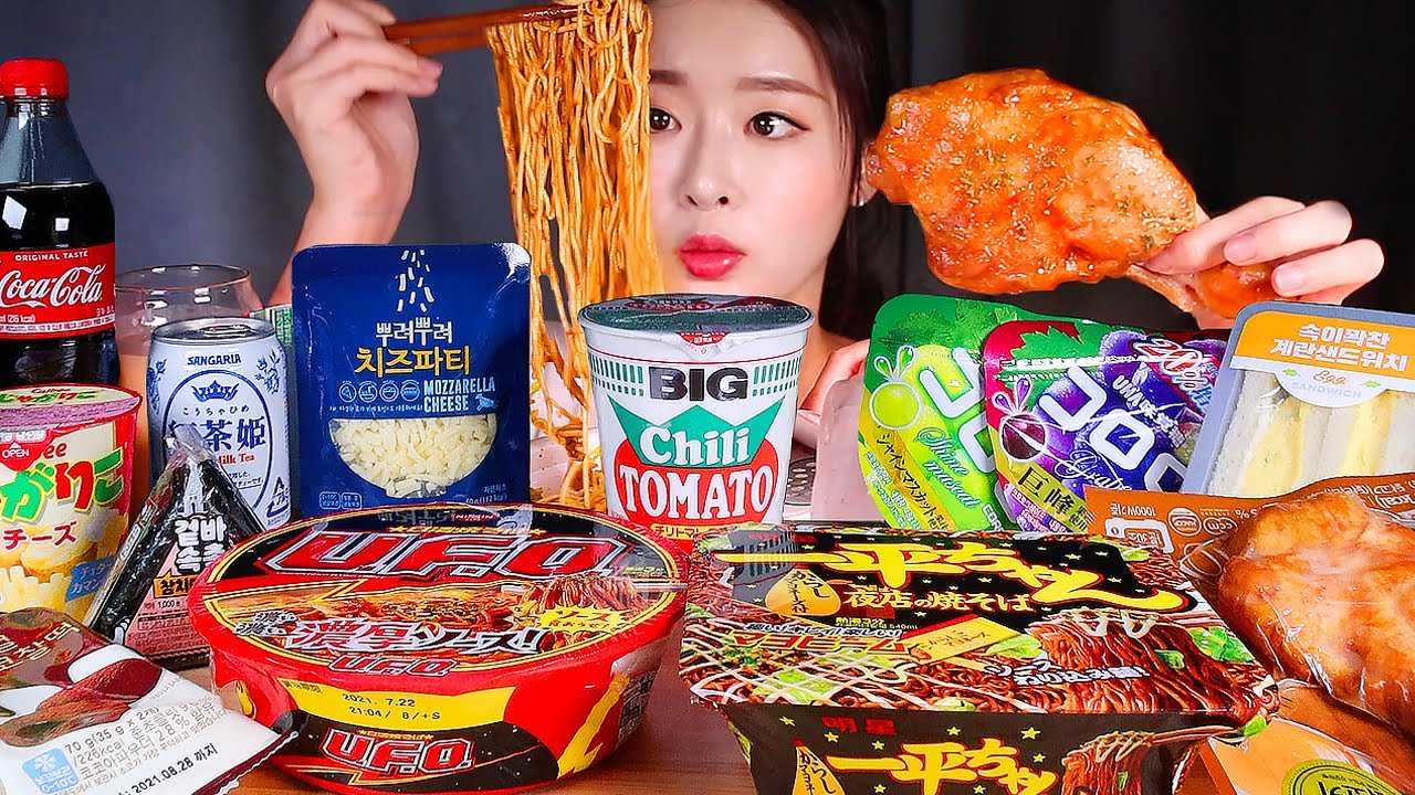 ASMR * Лучшие корейские и японские продукты в мини-маркетах ★ Якисоба Кимбап Сэндвич Рамэн MUKBANG