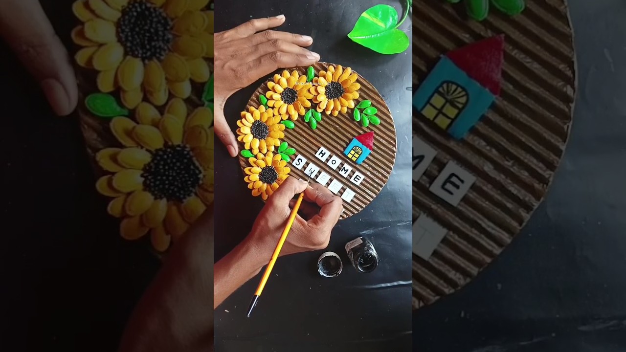 Home Sweet Home Wall Hanging | Pumpkin Seed Craft Idea #wallhanging #diy #shorts #ytshorts #viral