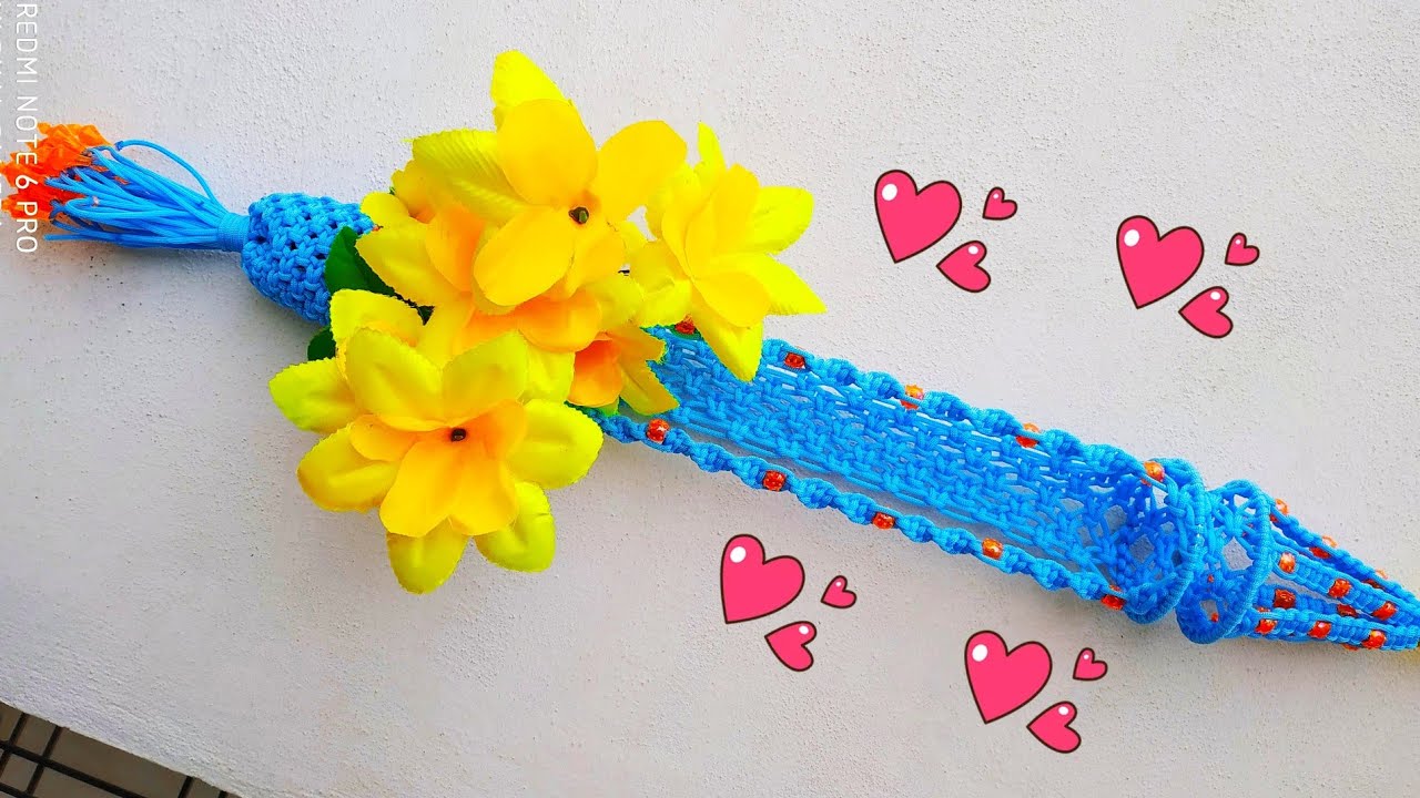 Macrame New Beautiful Design Flowers Wall Hanging Tutorial in Hindi & English !! Full Part