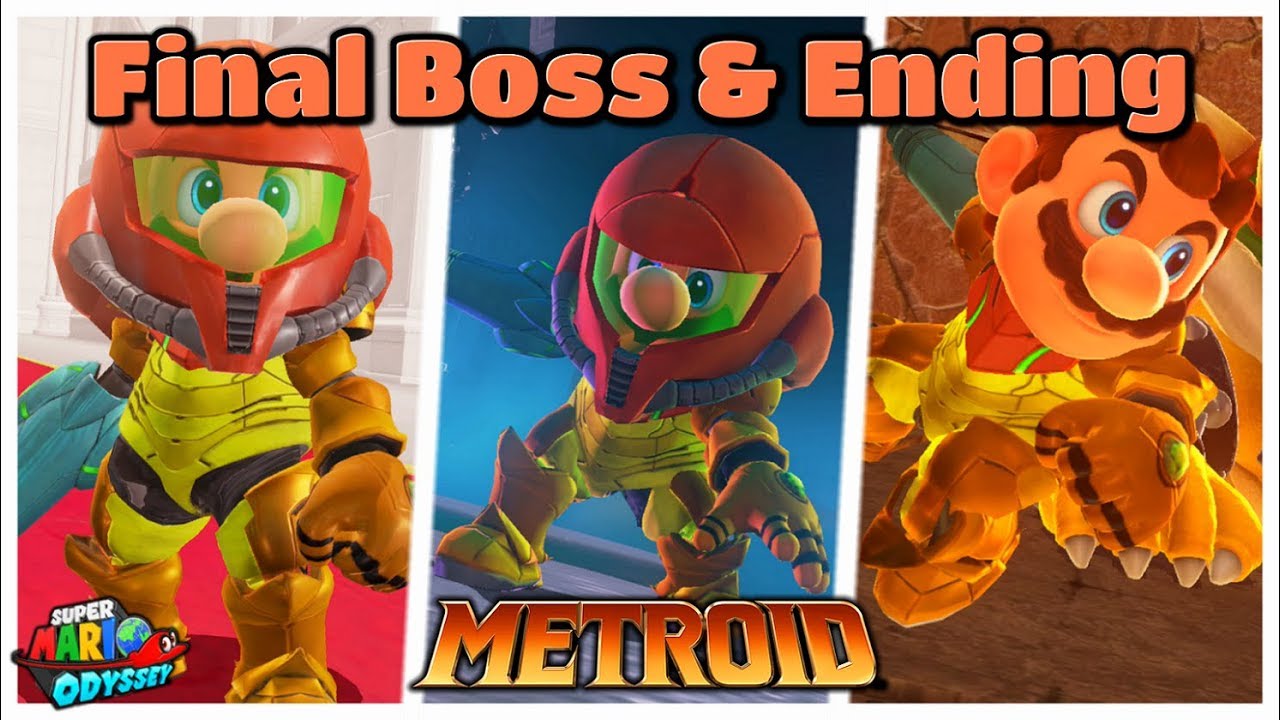 SAMUS Costume in Super Mario Odyssey - Final Boss & Ending
