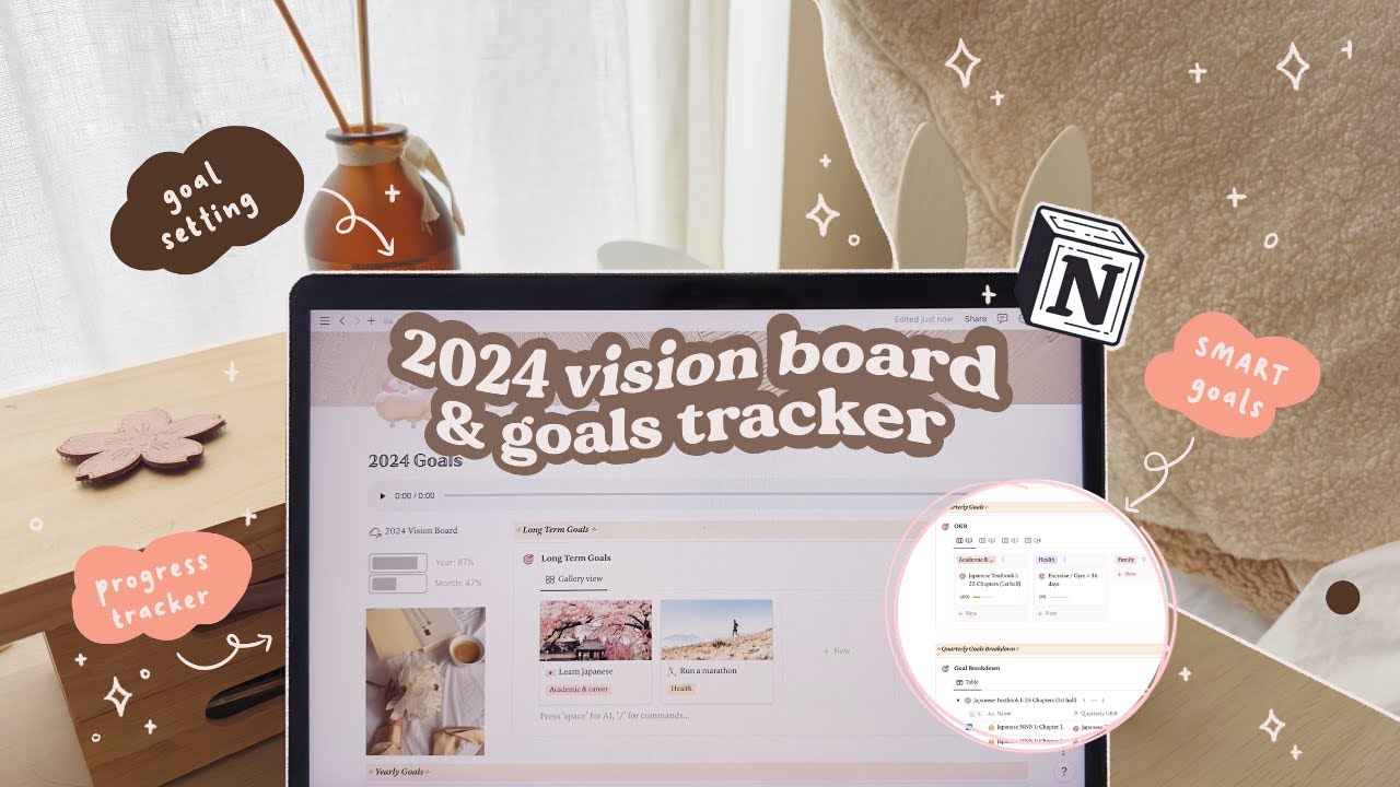УЧЕБНОЕ ПОСОБИЕ NOTION 💡Доска визуализации и планировщик целей на новый год! 💯