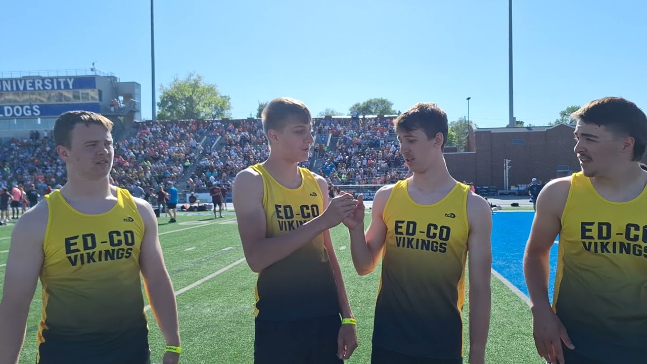 Ed-Co Boys 4×200 meter relay team recaps their race, setting new PR at State Track Meet