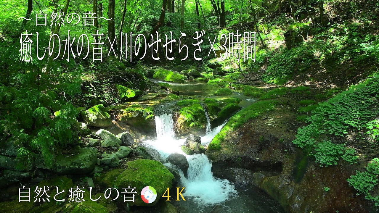 【自然の音】渓谷を流れる川のせせらぎ、ストレス緩和、自律神経を整える、疲労軽減、癒し、睡眠、リラックス、作業用BGM/River Sound/Nature Sounds/4K