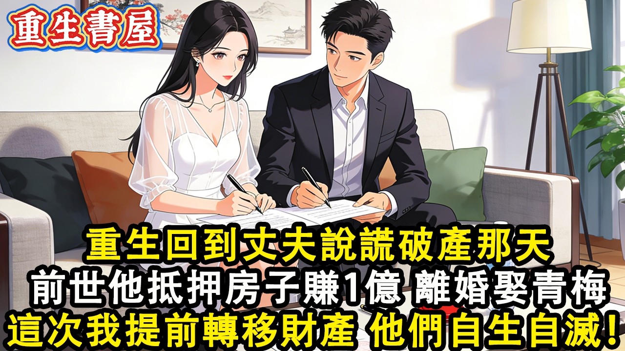 【重生爽文】重生回到丈夫說謊破產那天 前世他抵押房子 投資賺1億 卻離婚娶青梅  這次我提前轉移財產 看他們自生自滅！#小說 #重生 #爽文#動漫#故事