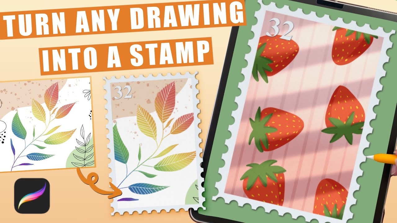 How to draw a Stamp illustration | Easy Procreate drawing tutorial for beginners