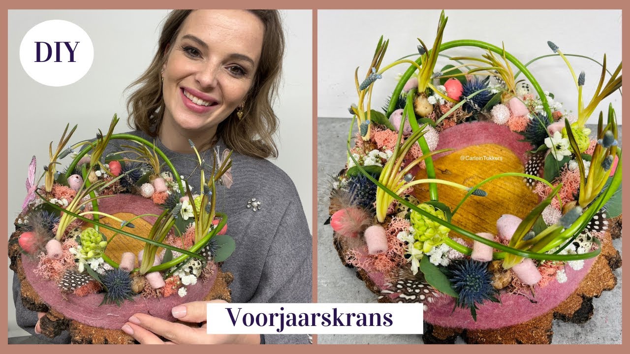 Voorjaarskrans 🐰🌷 | Cursus Bloemschikken #338 | Carlein Tukkers