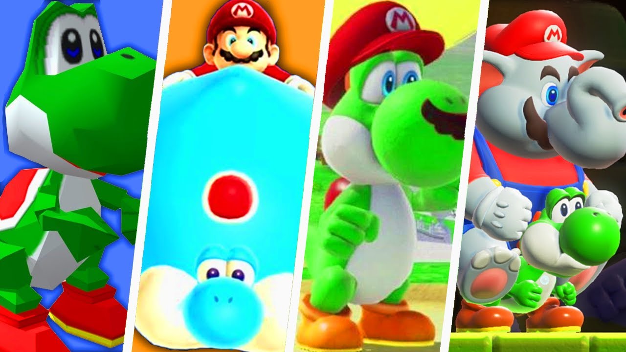 Evolution of Yoshi in Super Mario Games (1990 - 2024)