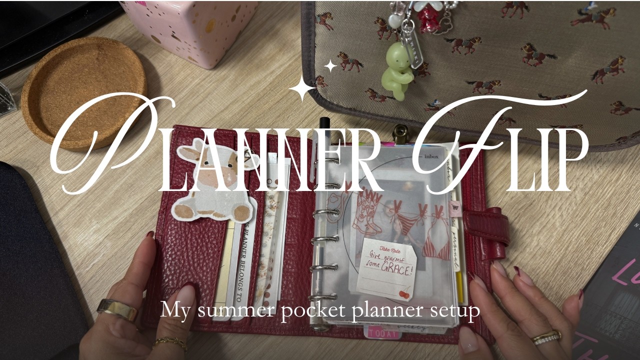 POCKET PLANNER FLIP 🐄👙☀️ | RED FILOFAX FINCHLEY