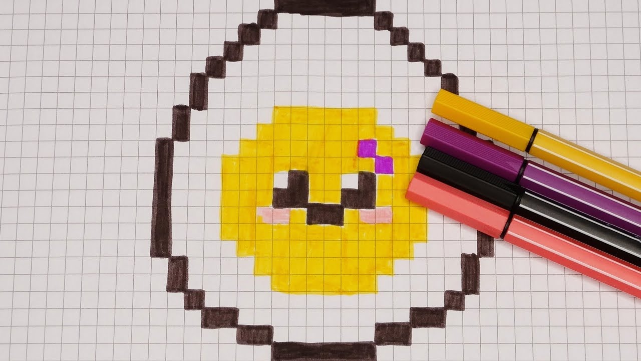 DIY Handmade Drawing Pixel Art | How to draw a cute Easter Egg | Easy Draw with Me