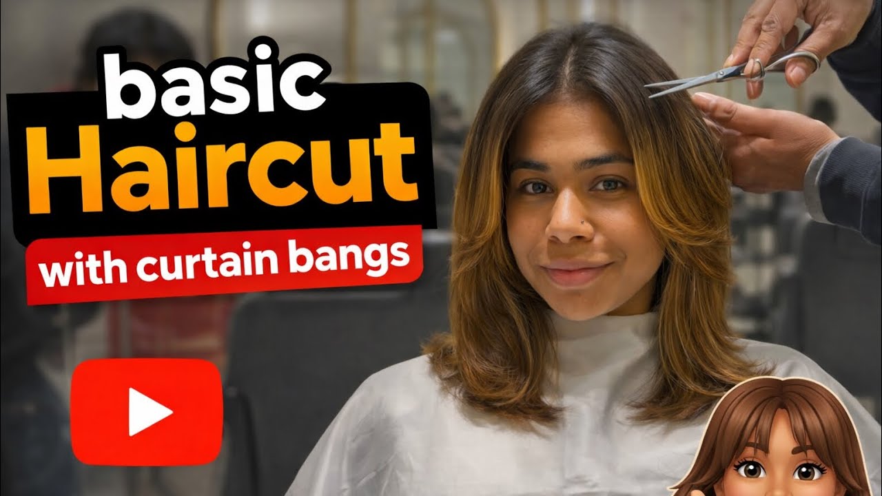Basic Haircut Tutorial | Soft Curtain Bangs