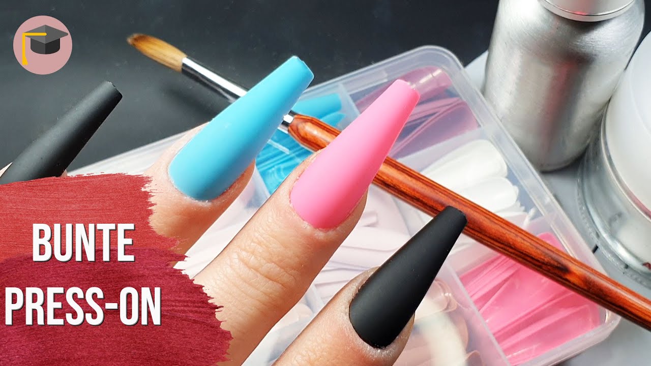 Bunte Press-On Tips mit Acryl anbringen | Tutorial #81