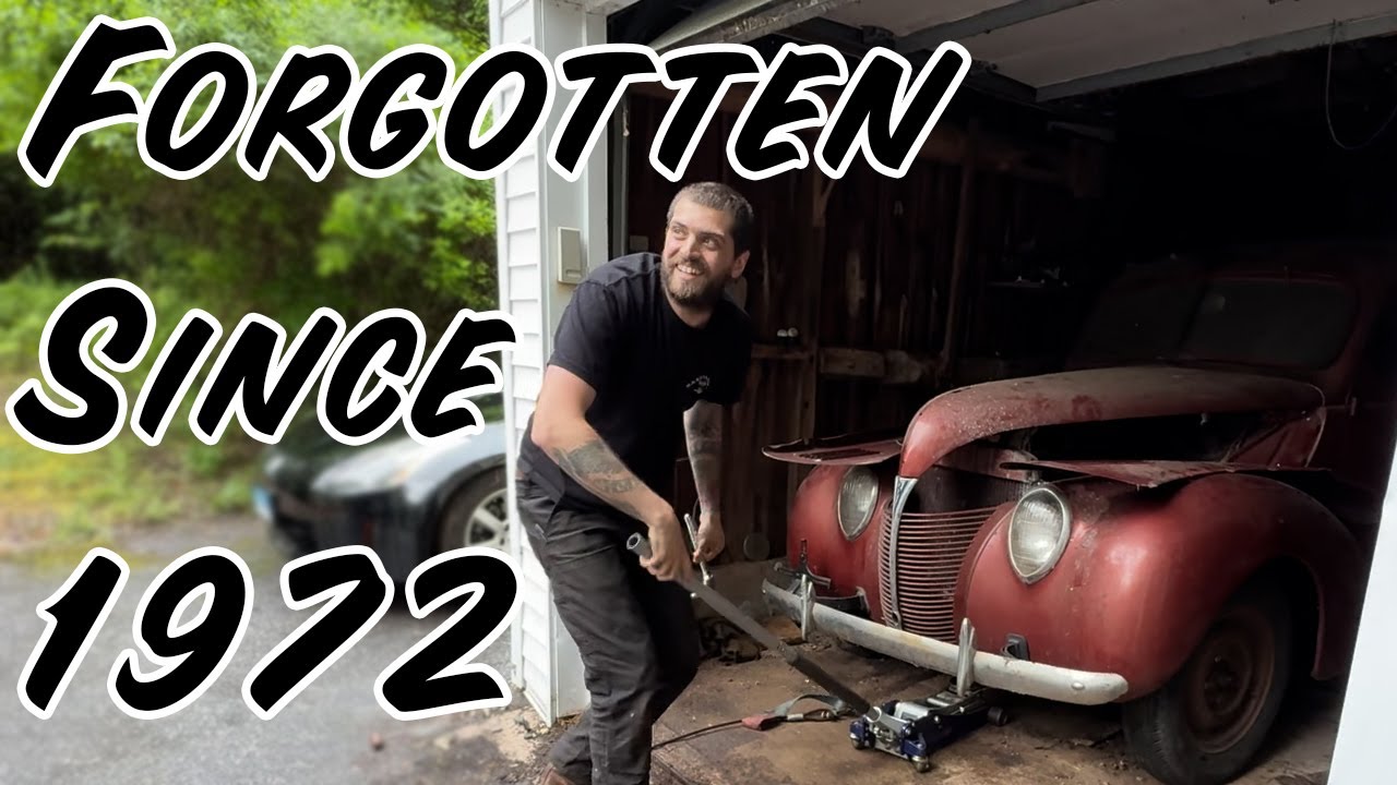 1939 Ford Coupe Hot Rod Barn Find Hidden and on Jack Stands for 53 YEARS!
