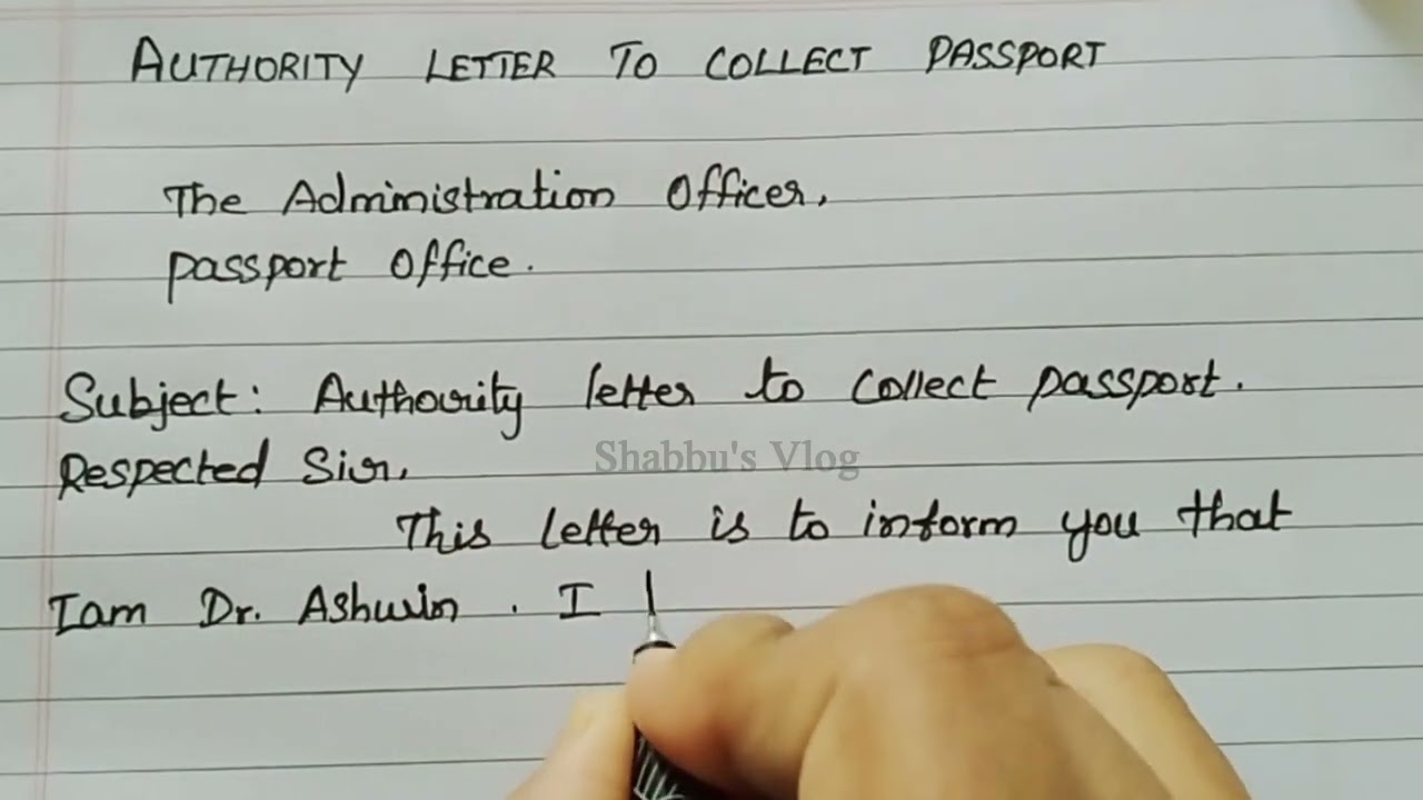 Authority letter to collect a passport | Request letter for passport sample format | shabbu's vlog