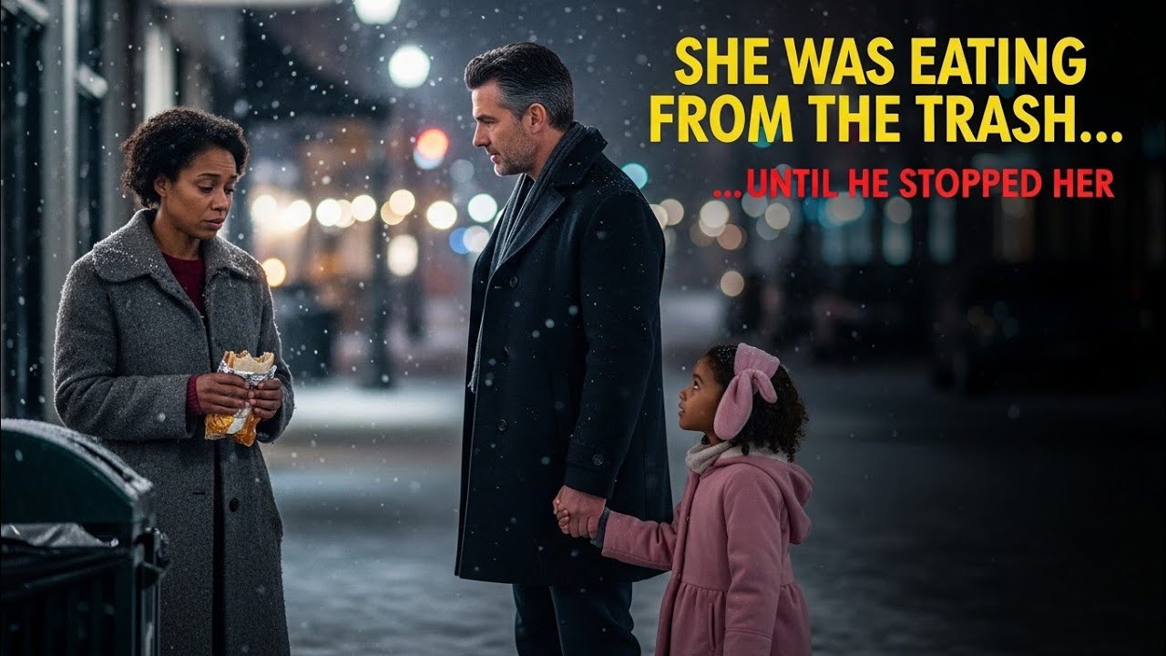 “The Homeless Woman Was Eating From The Trash Until The Billionaire Stopped Her” #emotionalstory 