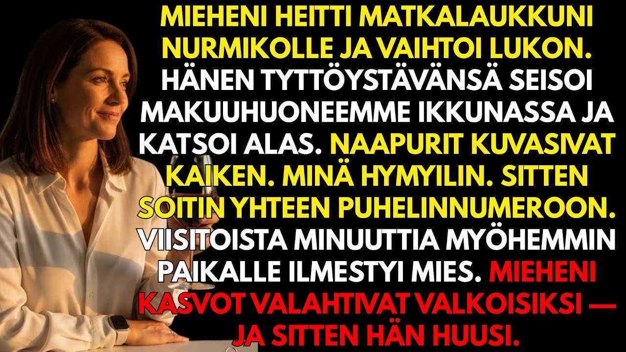 Mieheni ajoi minut ulos ja vaihtoi lukon. 15 minuuttia myöhemmin hän kalpeni