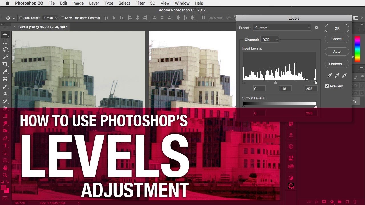 Как использовать настройку уровней в Photoshop