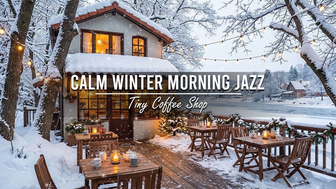 Calm Winter Morning Jazz at Tiny Coffee Shop Ambience ❄ Smooth Piano Jazz Music for Work & Relax