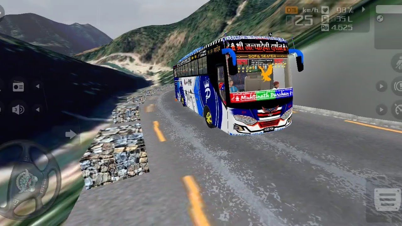 New Nepali deluxe bus mod driving in nepali realist map mod 