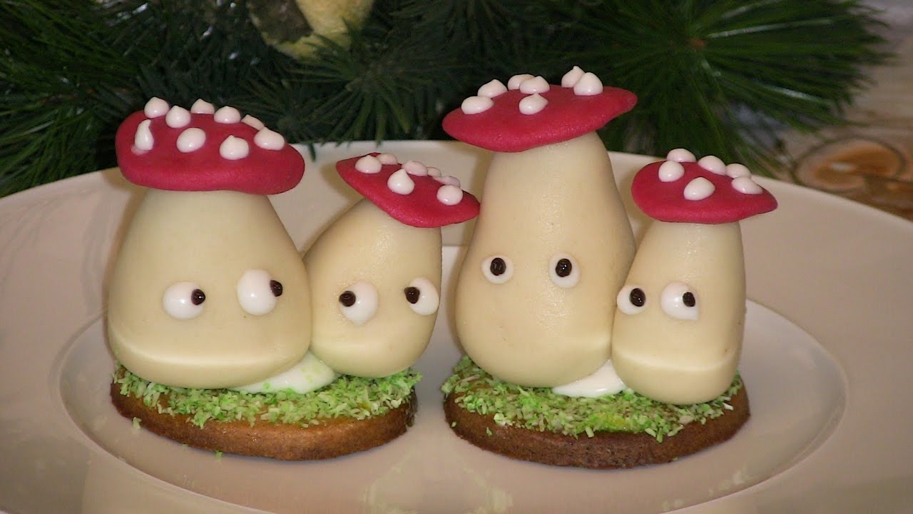 Marzipan Pilze Glücksbringer zu Silvester