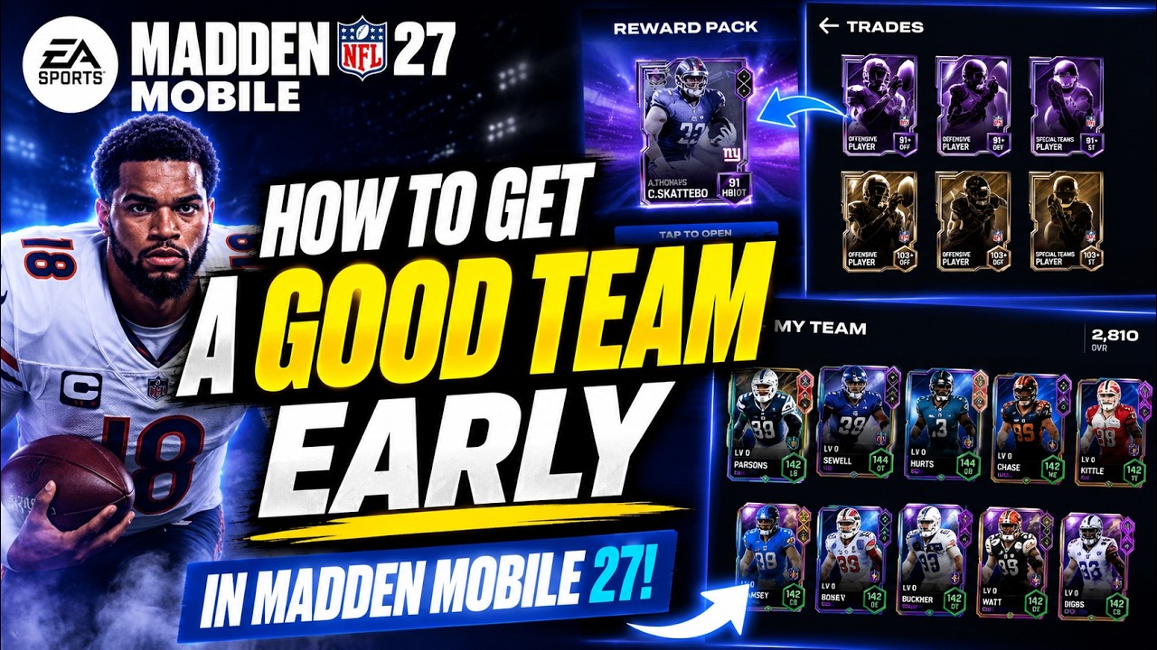 КАК БЫСТРО СОБРАТЬ СИЛЬНУЮ КОМАНДУ В MADDEN MOBILE 27!