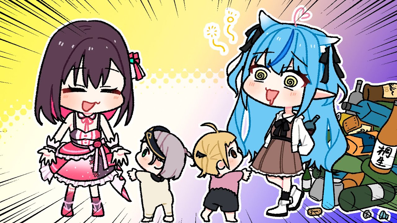 AZKiとラミィ、どっちのママがいい？【 夜空メル / 白銀ノエル / ホロライブ / 手描き / 切り抜き】
