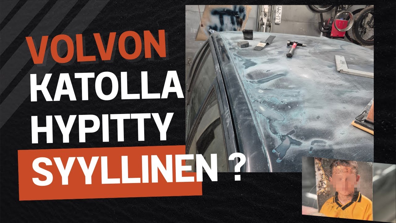Volvon katolla hypitty ? Puretaan 940 Sedan sisäkatto, korjataan lommoja ja shrinking disci testiä