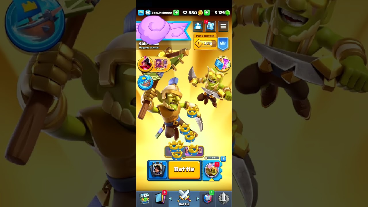 Clash Royale Goblin kahramanını denedim #clashroyale 