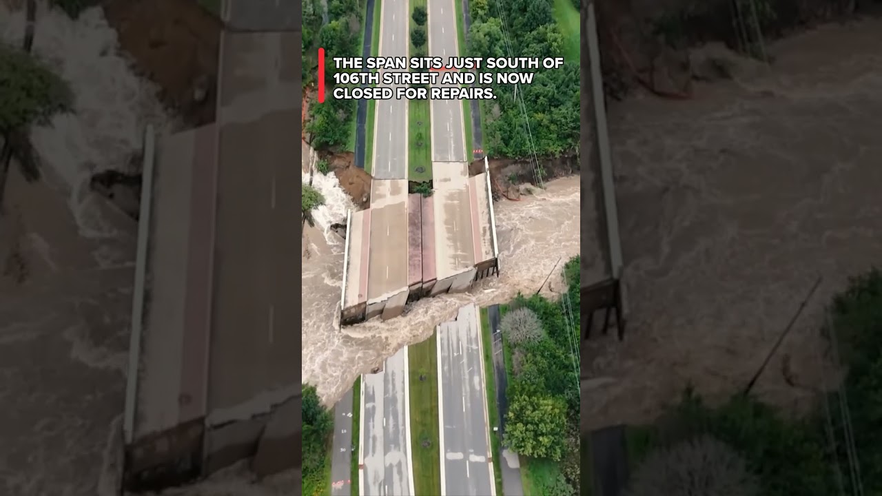 Watch: Bridge collapses on Hazel Dell Parkway during Indiana floods