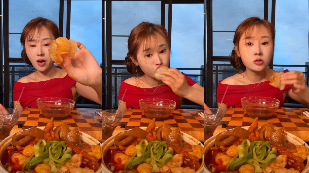 ASMR SPICY BRAISED PORK HUSBAND & JELLY NOODLES MUKBANG | FATTY PORK SKIN EATING SHOW