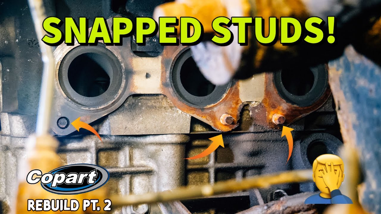 Rebuilding A Wrecked Toyota Tacoma Part 2 // Remove Snapped Studs! 😨