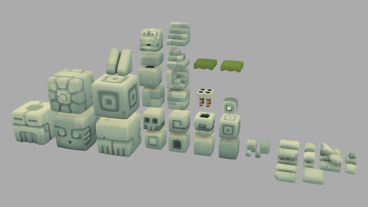 Cube World Jungle Temple - 3D Modeling Timelapse #7
