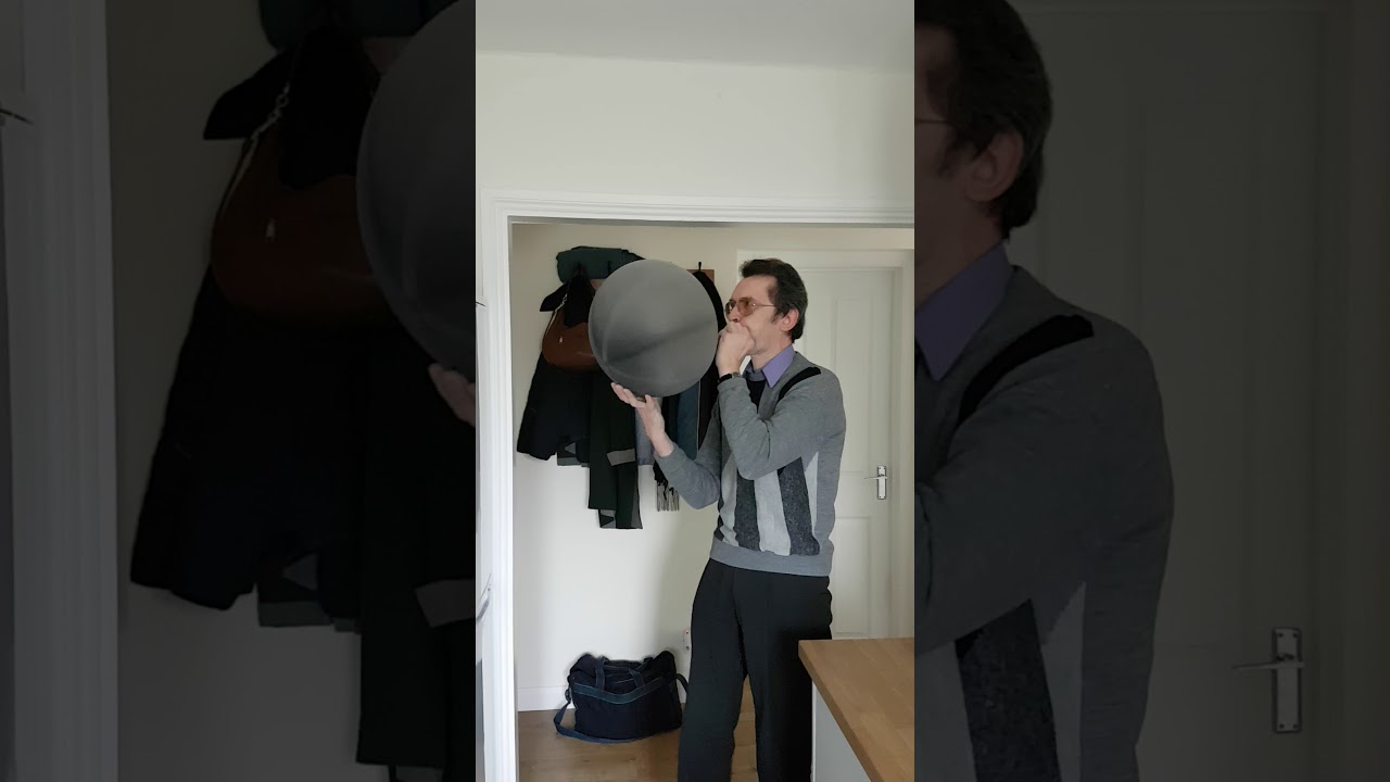 Challenge number 1 - blowing up a football bladder like a balloon