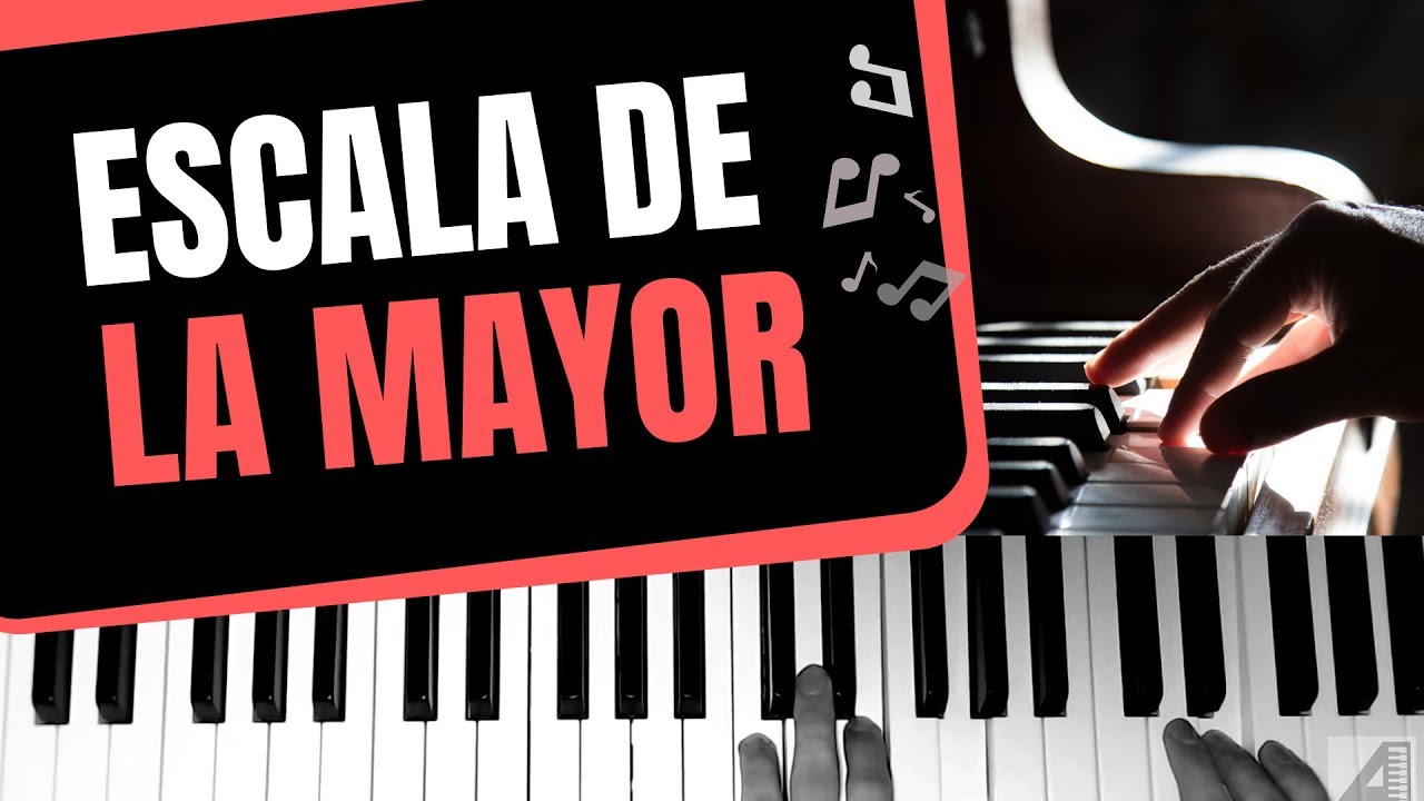 Escala de La mayor en piano