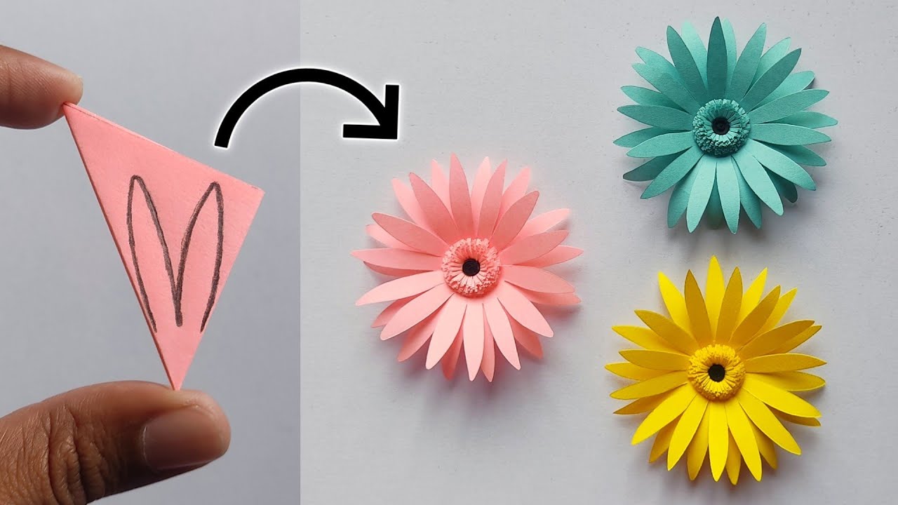 How To Make Paper Flower | Beautiful Paper Flower Making Idea | DIY Paper Flower Craft
