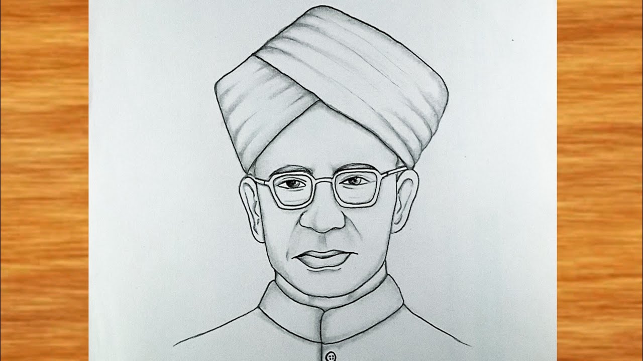 सर्वपल्ली राधाकृष्णन का चित्र || Drawing for teachers Day easy || Drawing for teachers day easy 