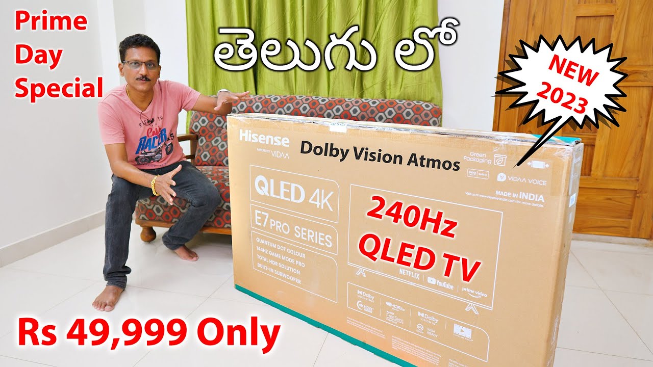 240Hz 4K QLED Smart TV for Rs 49,999 Only 🤯 Unboxing in Telugu...