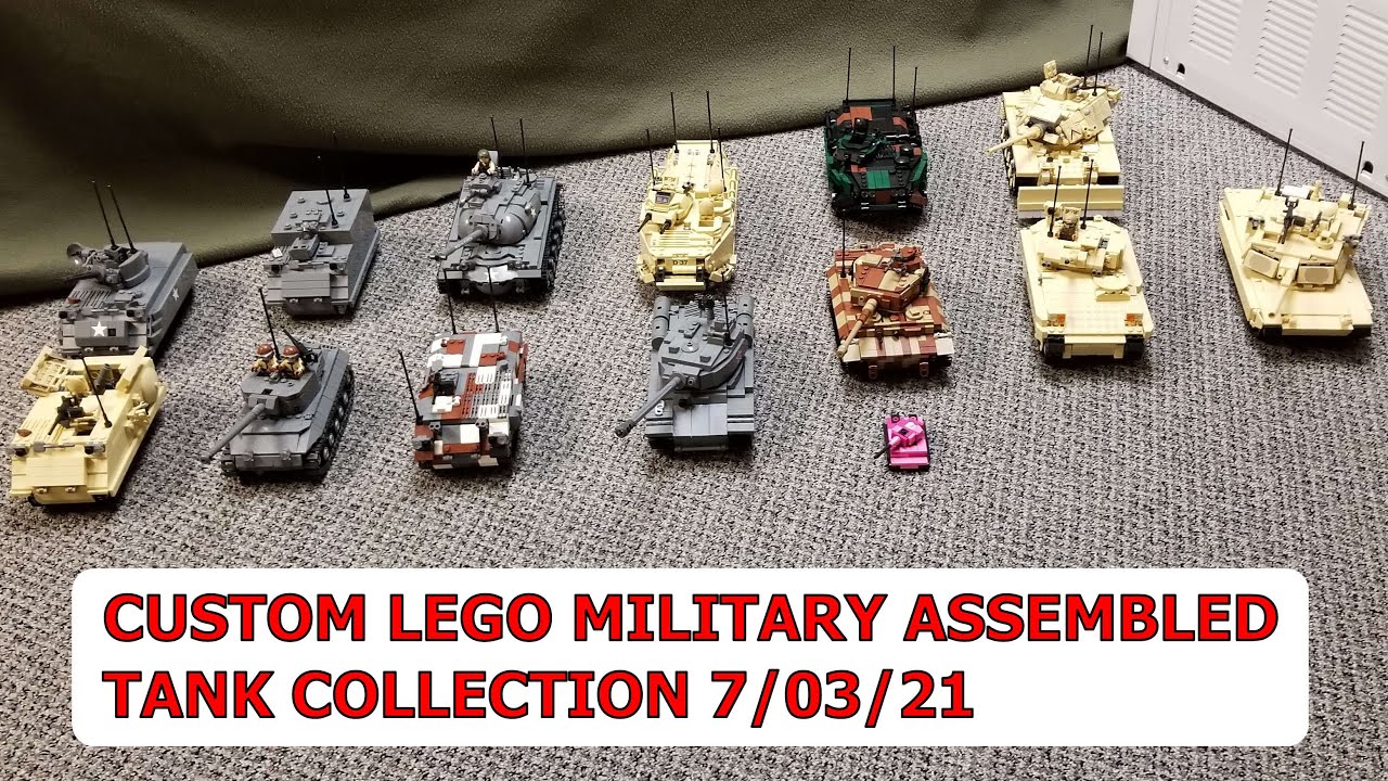 CUSTOM LEGO MILITARY ASSEMBLED TANK COLLECTION 7/03/21. BRICKMANIA, BRICK VETERAN & MORE.
