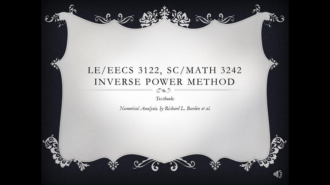 Numerical Analysis II lecture18 Inverse Power Method