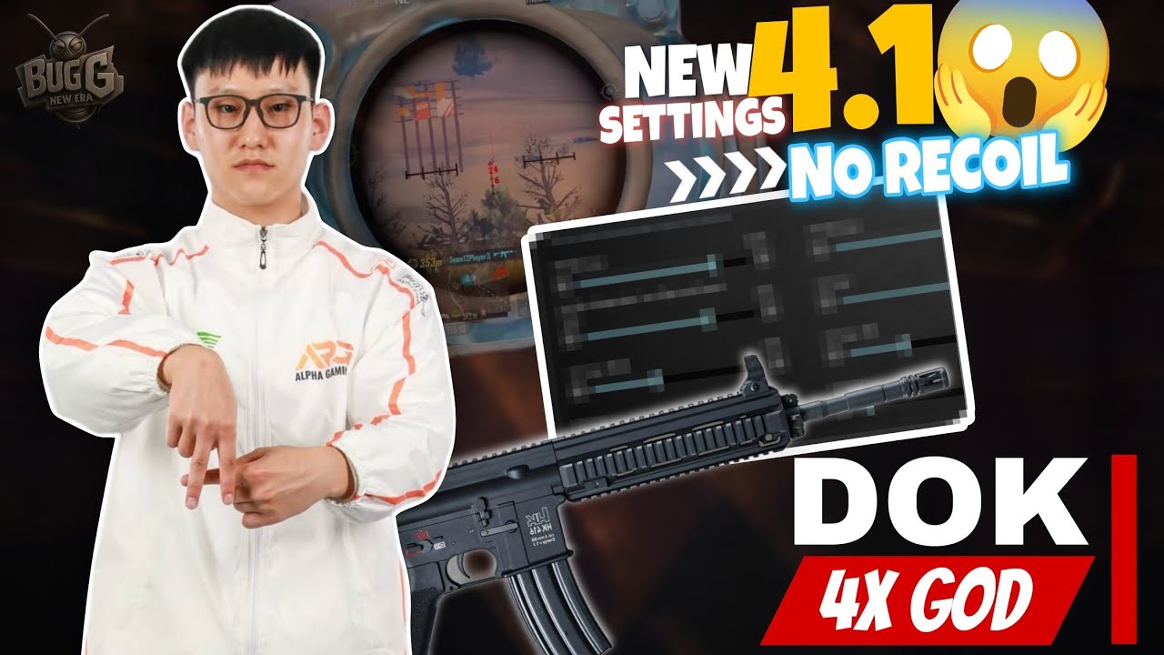 DOK Pubg 4.1 NEW Sensitivity 🔥 5 Finger Claw Code = ZERO Recoil 😱 | Its BugG