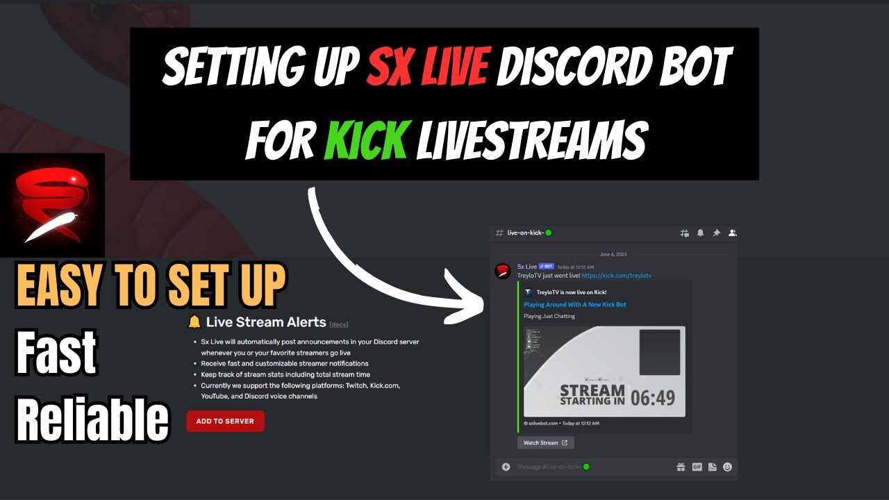 Discord-бот для уведомлений о прямых трансляциях (Twitch, Kick и YouTube)
