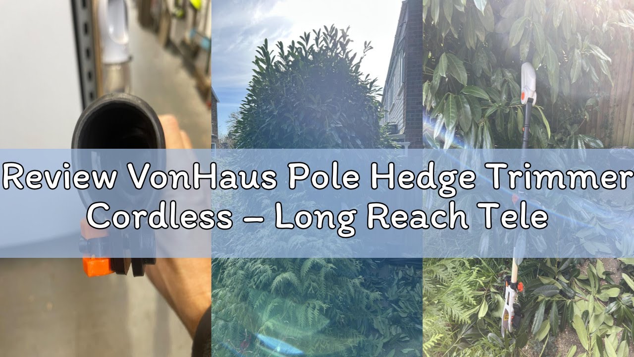 Review VonHaus Pole Hedge Trimmer Cordless &ndash; Long Reach Telescopic Extendable Cutter for Hedges, Bus