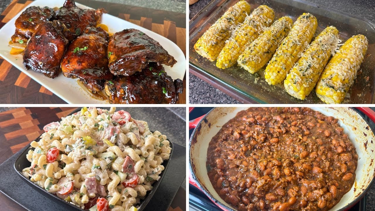 YOUR COOKOUT MENU🇺🇸CLICK NOW! Garlic Parmesan Corn,Caribbean BBQ Chicken, Beefy Baked Beans
