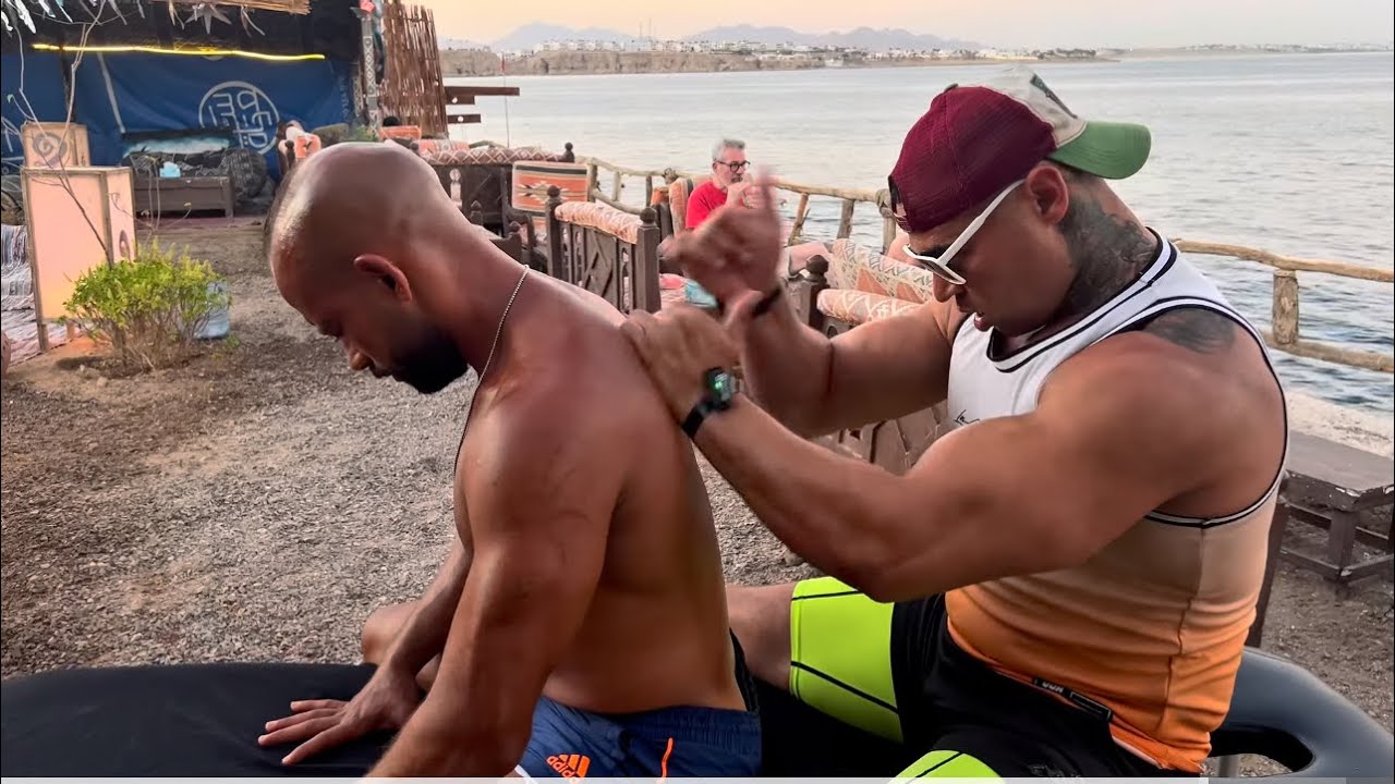 ASMR, He was very surprised by this strong massage