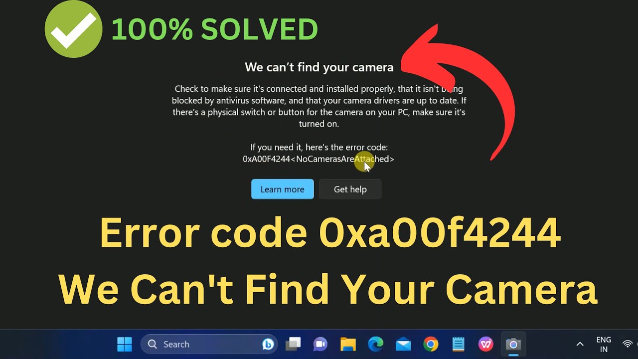 We Can't Find Your Camera Error code 0xa00f4244 In Windows 11 ||Webcam Is Not Working In Windows 11