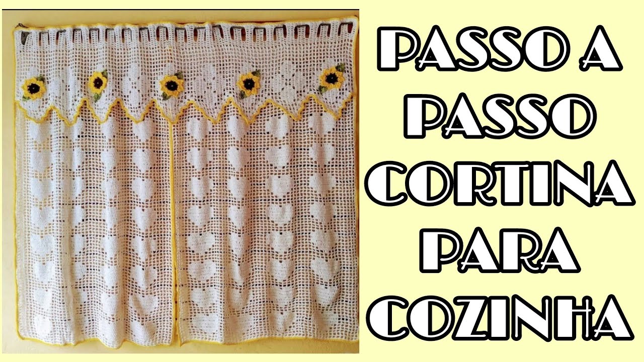 CORTINA EM CROCHÊ / Passo a passo  💕 #produção #passoapasso #cortinas #crochet #crochefacil #croche