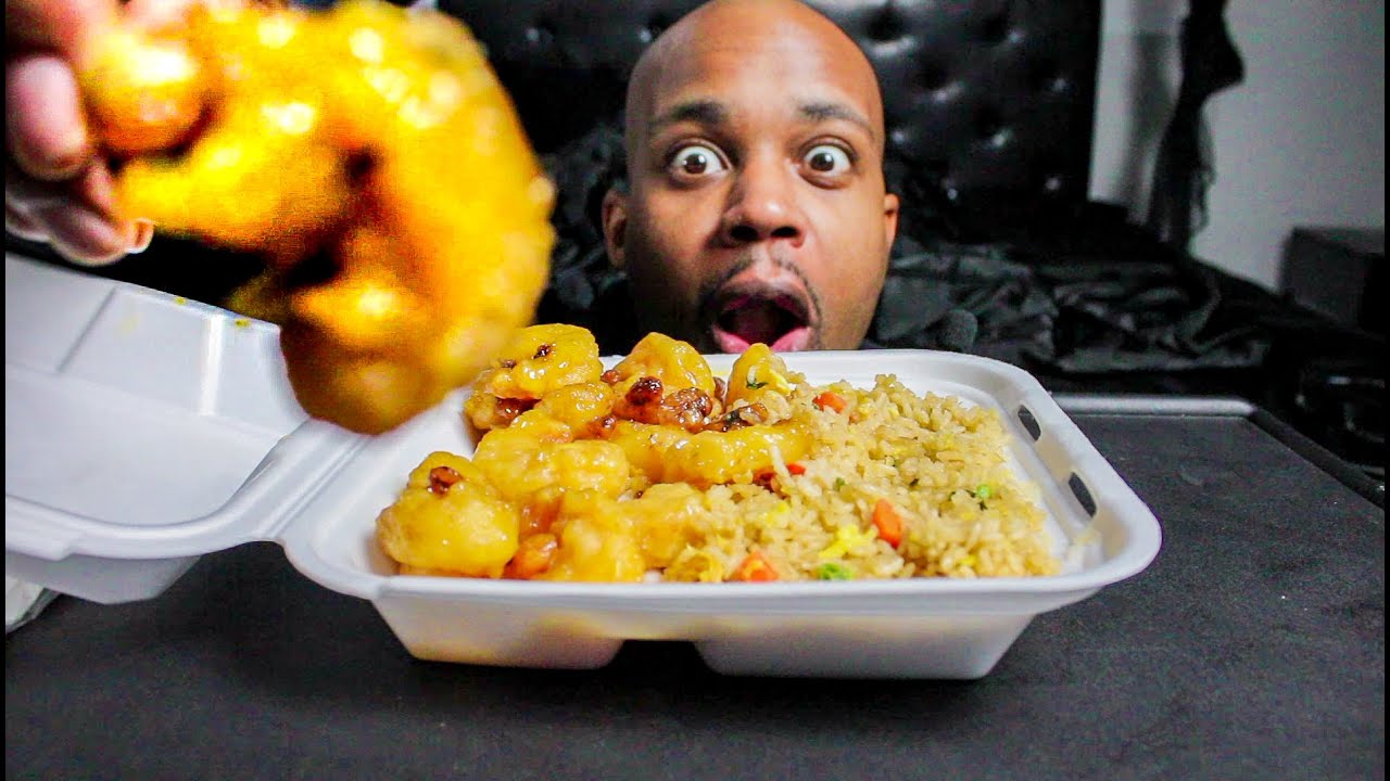 ASMR EATING HONEY WALNUT SHRIMP & FRIED RICE FROM PANDA EXPRESS | ASMR TY