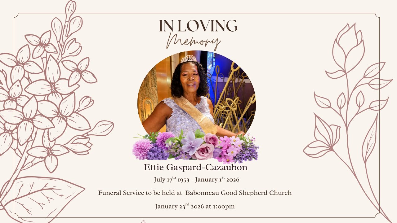 In loving memory of Ettie Gaspard-Cazaubon