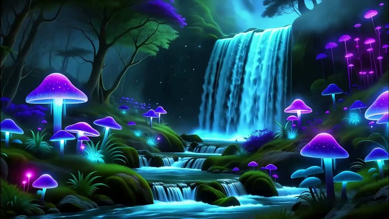 🌊 Magical Forest Waterfall Ambience | Peaceful River Sounds & Relaxing Music for Sleep & Study