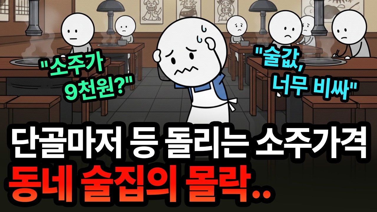 소주 한 병 6,000원 시대, 술집의 몰락과 자영업자들이 소주 가격 안 내리는 충격적인 이유 | 경제 애니메이션